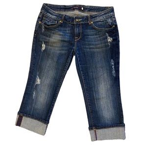 Vigoss Distressed Rolled Cropped Capri Jeans 9